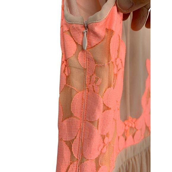 Ted Baker Fit & Flare Blush Dress Neon Floral Sleeveless Chiffon S RX10449 - Picture 6 of 9